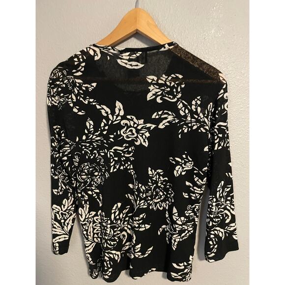 Requirements Shirt Womens Medium Floral Print Long Sleeve Semi Sheer Artsy Y2K - Picture 2 of 8